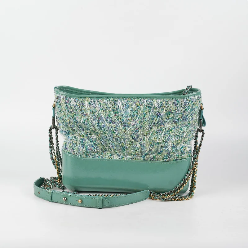 Chanel Medium Gabrielle Green Tweed/PVC- Series 25