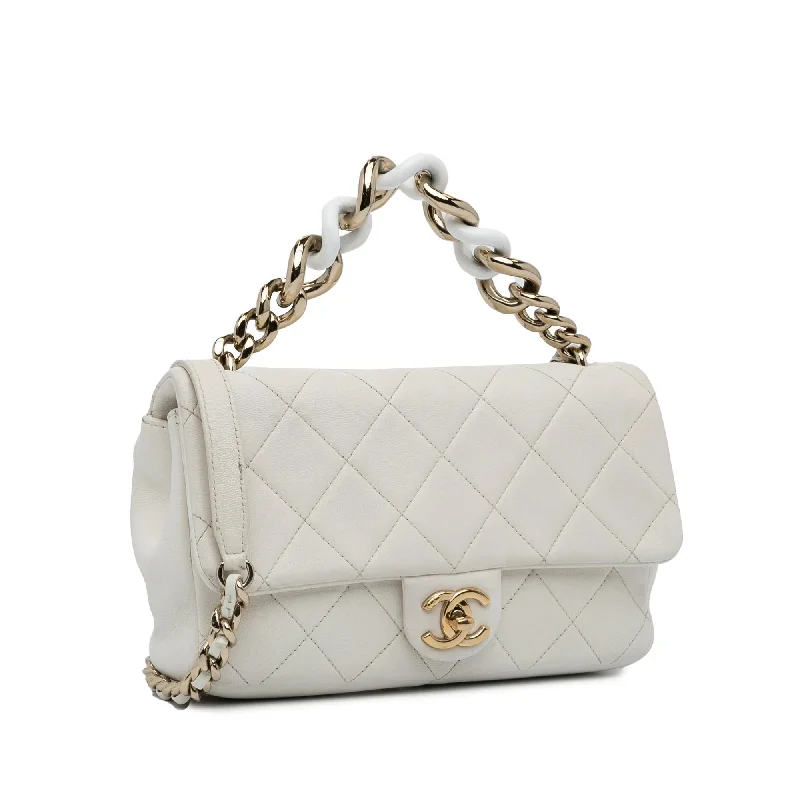 Chanel Medium Lambskin Bicolor Chain Flap Bag (JkQQCZ)