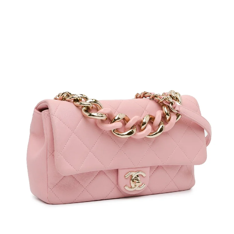 Chanel Medium Lambskin Elegant Chain Single Flap (QrQefy)