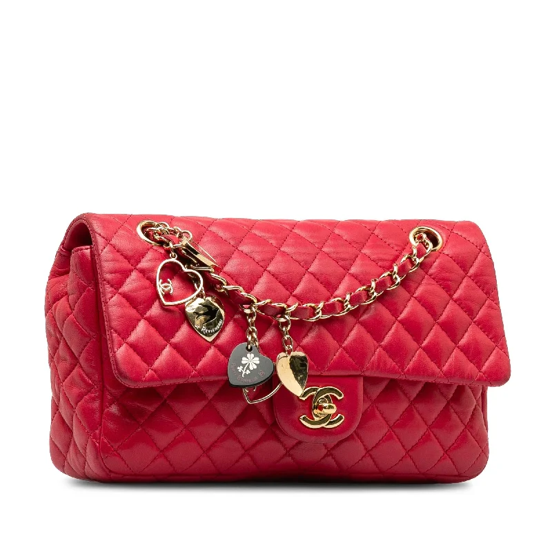 Chanel Medium Lambskin Valentine Heart Charms Single Flap (daODEP)