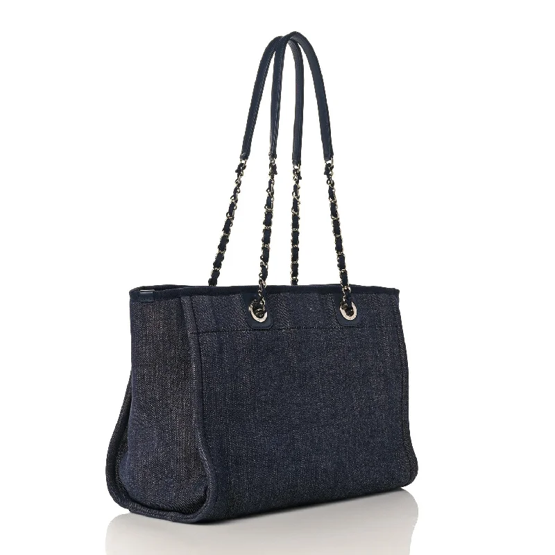 Chanel Small Deauville Tote Indigo Denim