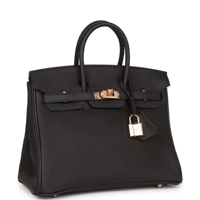 Hermes Birkin 25 Black Togo Rose Gold Hardware