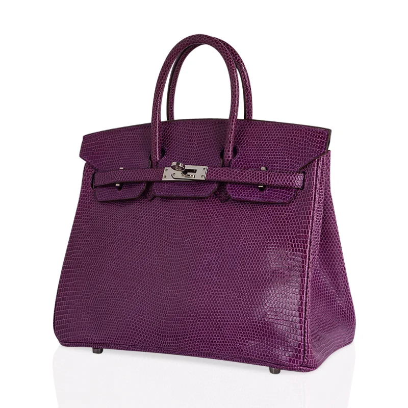 Hermes Birkin 25 Violet Purple Lizard Palladium Hardware