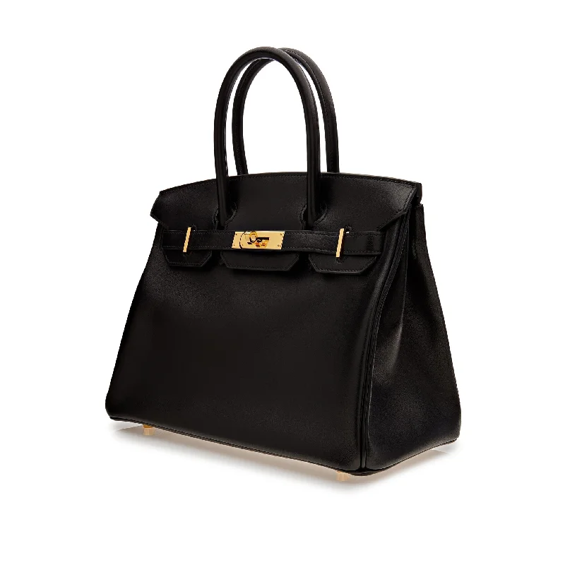 Hermes Birkin 30 Black Box Leather Gold Hardware