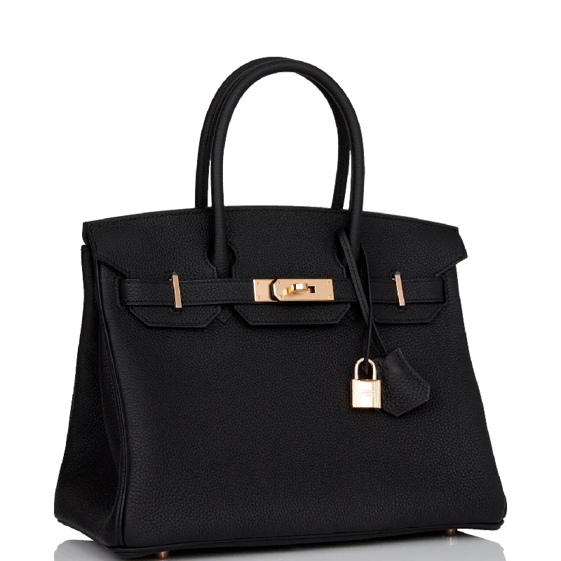 Hermes Birkin 30 Black Togo Rose Gold Hardware