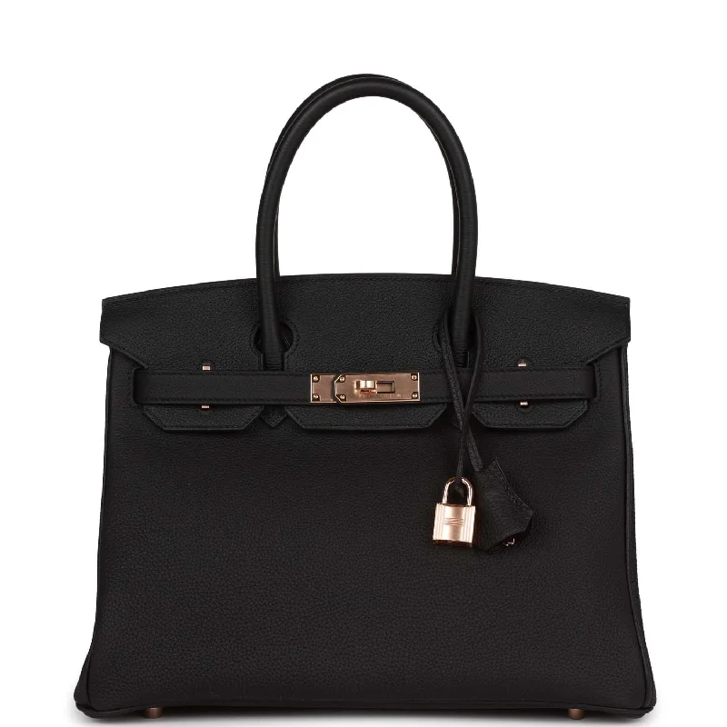 Hermes Birkin 30 Black Togo Rose Gold Hardware