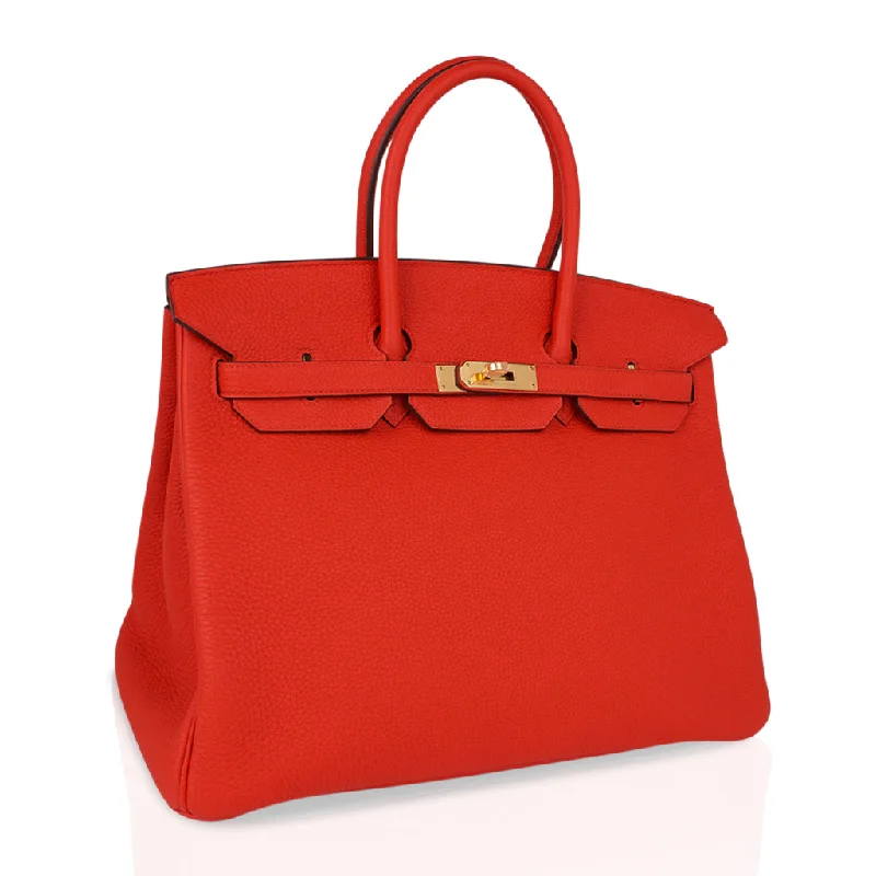 Hermes Birkin 35 Bag Capucine Togo Leather with Gold Hardware