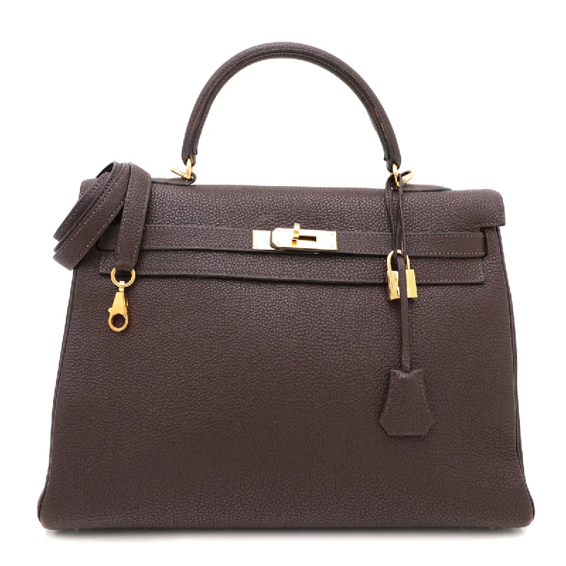 Hermes Chocolate Togo Kelly 35 Bag