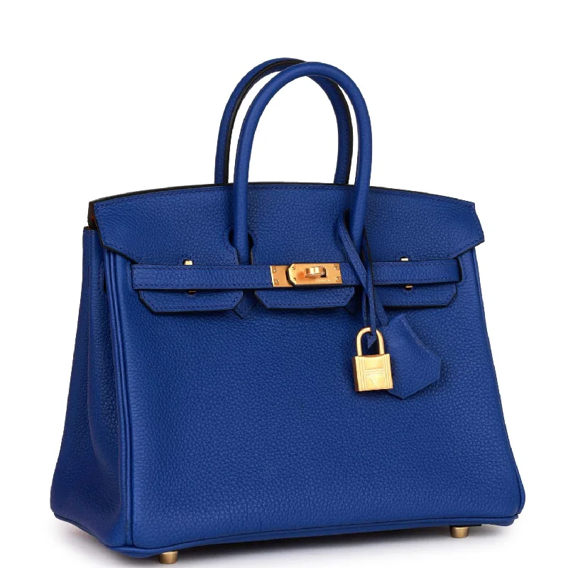 Hermes Special Order (HSS) Birkin 25 Bleu Electric Verso Togo Brushed Gold Hardware