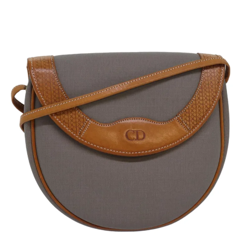 CHRISTIAN DIOR Shoulder Bag PVC Gray Auth ep4807