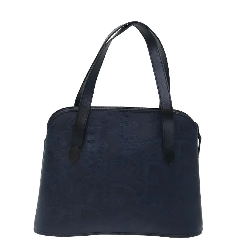 CHRISTIAN DIOR Trotter Canvas Hand Bag Navy Auth ar11715