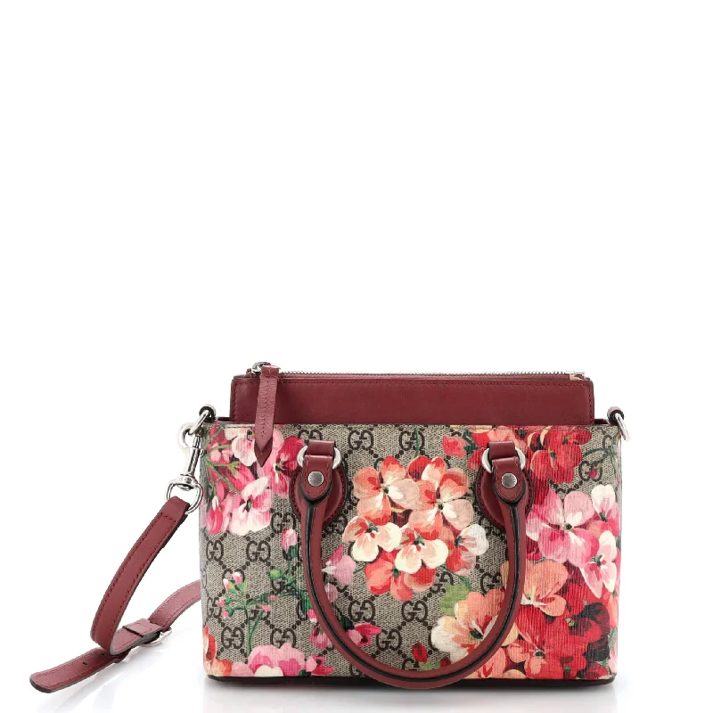 Linea A Convertible Tote Blooms Print GG Coated Canvas Mini