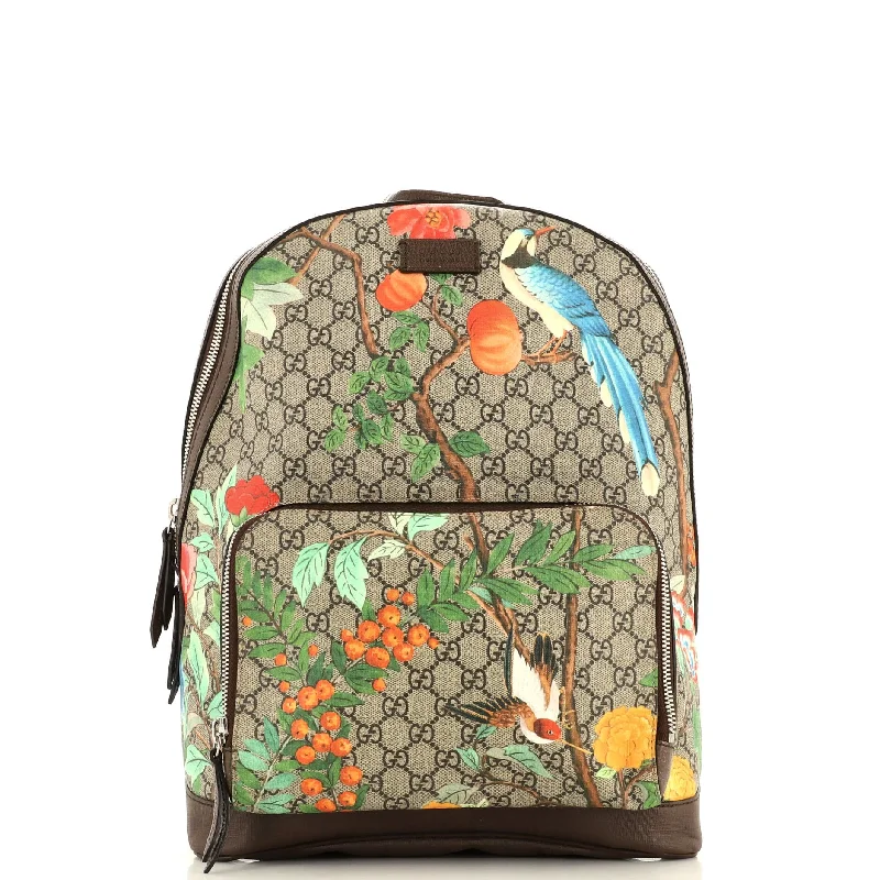 Zip Pocket Backpack Tian Print GG Coated Canvas Medium